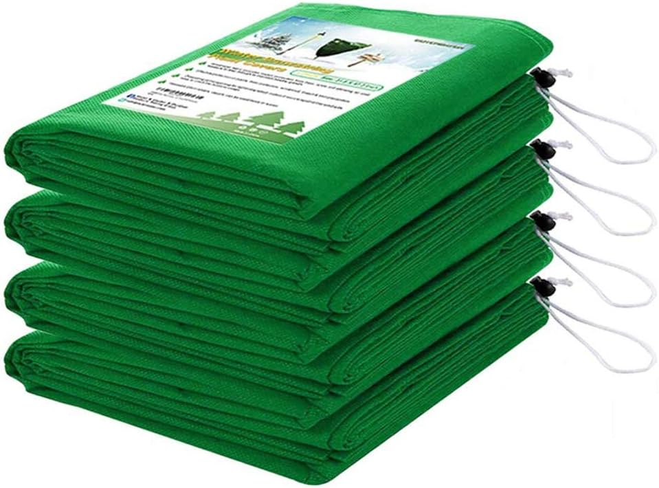 Homimp Frost Protection for Plants,4 Pack of Drawstring Plant Covers (31.5" x 47.3" Inch) Warm Plant Protection Cover Bags for Winter Frost Cold Weather Shrubs & Trees Jacket Covers