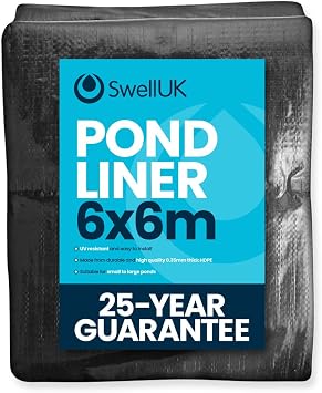 Swell UK 6m x 6m Pond Liner | | HDPE | UV Resistant | Garden Fish Ponds