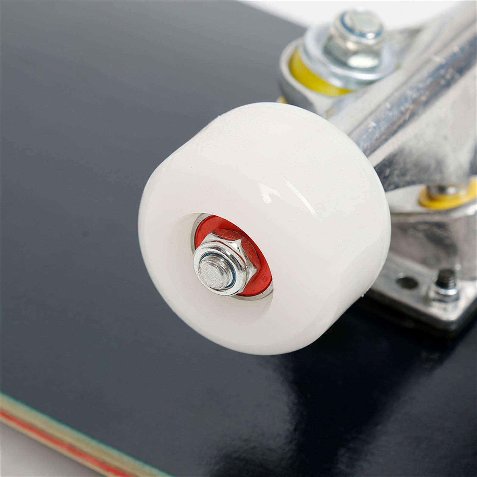 Skateboard Komplettboard Ahorn Holz für Kinder, Jugendliche und Erwachsene, mit ABEC-7 Kugellagern, Tragfähigkeit: 250 kg (Schwarz)