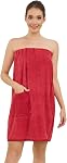 Vislivin Wrap Bathrobe for Women Shower Wrap Towel Bath Body Wrap Towel with Adjustable Snap Closure