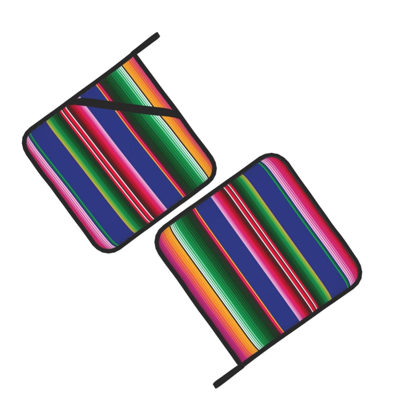 Colorful Mexican Stripes Printed Oven Pot Holders Set of 2 Pcs Heat Resistant Kitchen Microwave Potholders for Cooking Baking Grilling