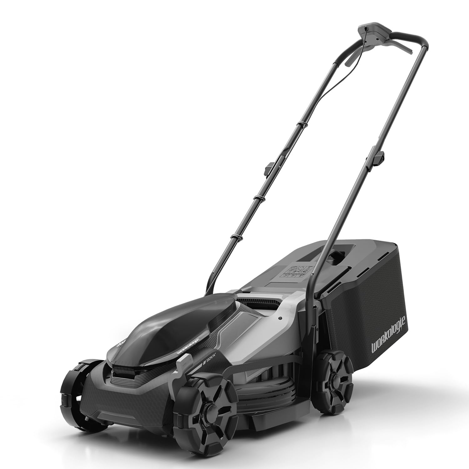 33 cm Bürstenloser Akku-Rasenmäher Solo Kompatibel mit 18V Power X-Change | 5-fache Höhenverstellung 25–65mm, 35L Grasfangkorb, Mulchmodus, 1 Ersatzmesser, ohne Akku/Ladegerät