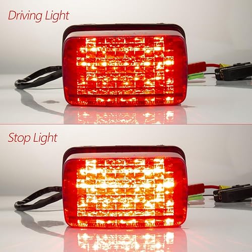 Miniatura 2 de KICRY Luz trasera LED ATV OEM 5KM-8472C-10-00 compatible con Yamaha Rhino Kodiak Grizzly Big Bear Bruin Wolverine Viking (lente roja)