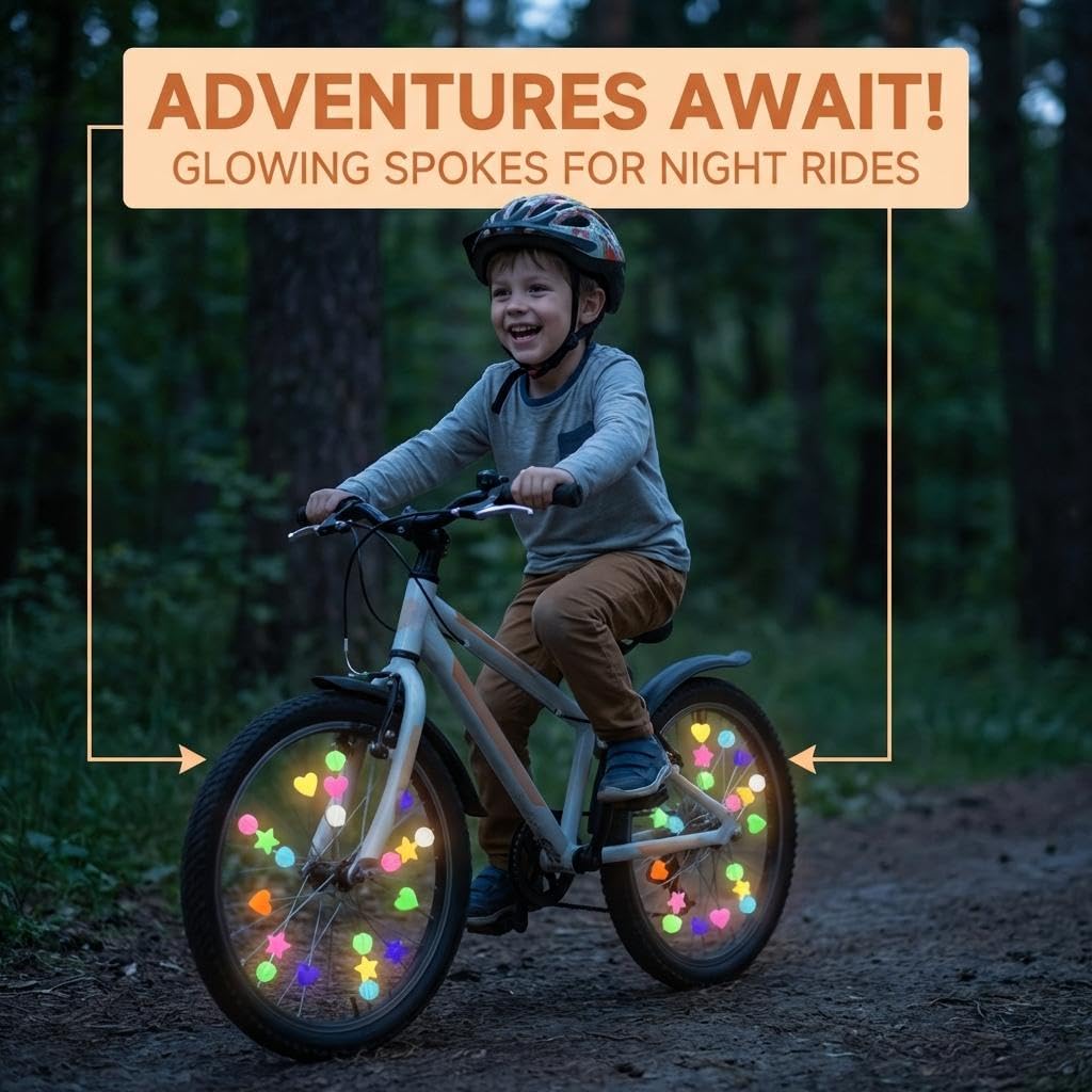 Accessoires Vélo Enfant 144 Pièces, Perles et Réflecteurs Colorés pour Rayons de Vélo