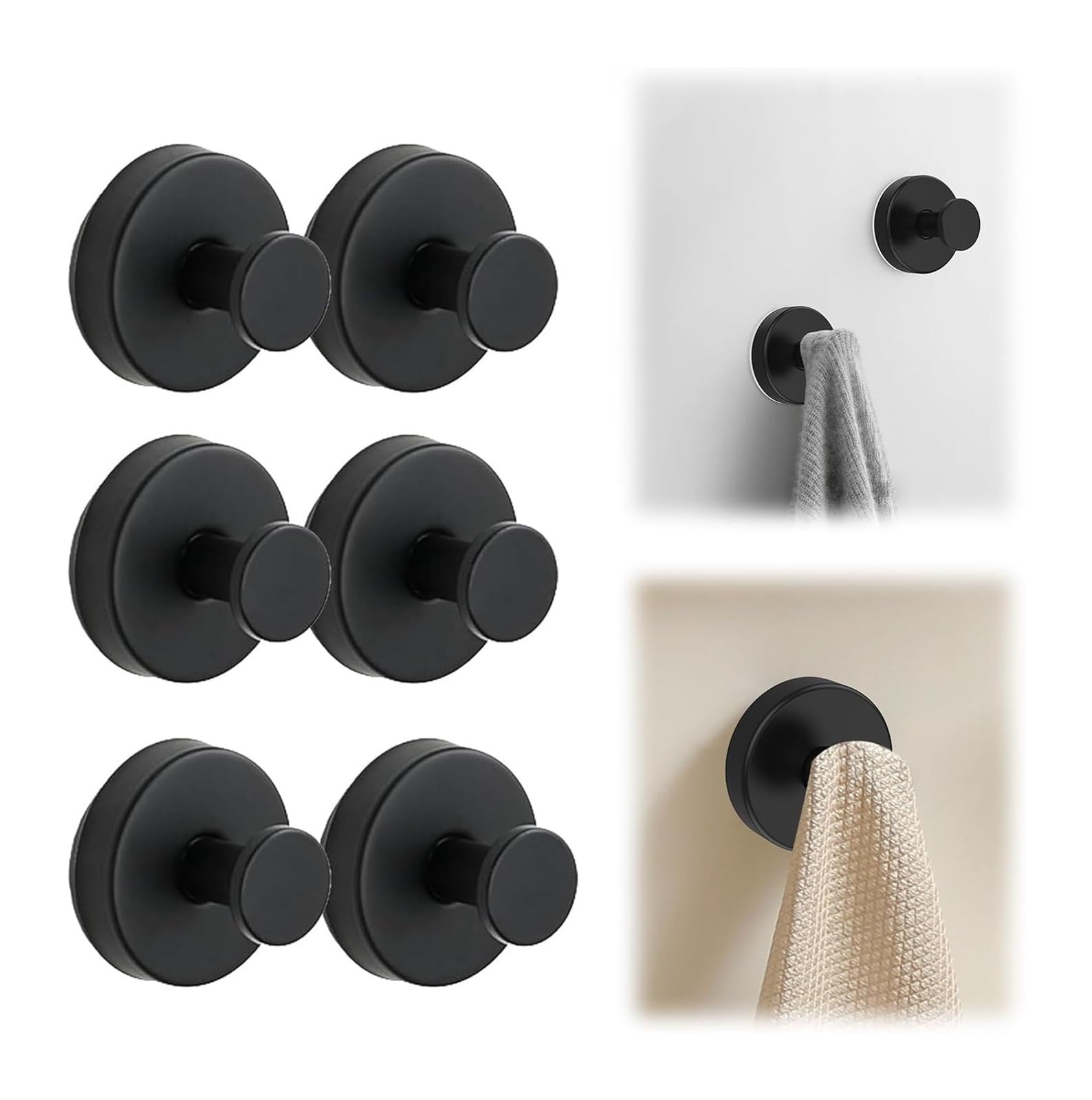 Opeximatun Black No-Drill Suction Hooks
