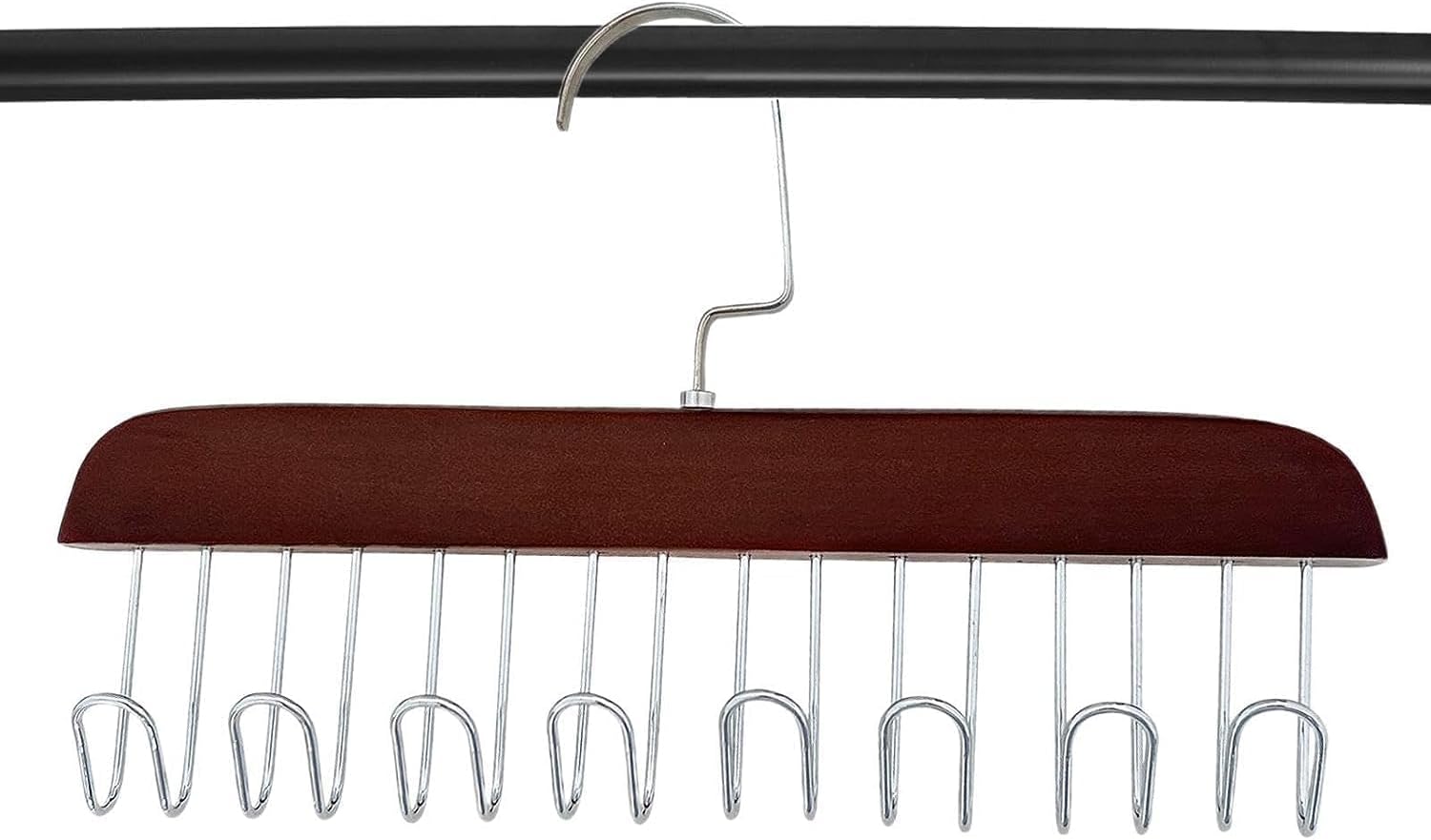 Tank Tops Hangers - 2pc Bra Hanger Wooden Space Saving Closet Organizer - 360° Rotating, Sturdy and Durable Scarf Organizer and Storage for Tops, Camisoles, Scarfs or Belts D0D3025(Brown)