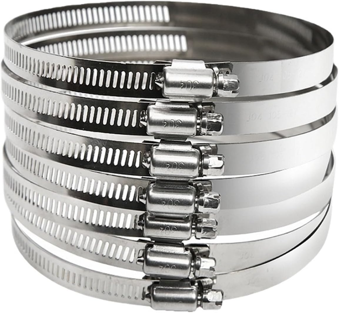 5pcs 8mm-700mm Pipe Clamps Heavy Duty Stainless Steel Hose Clips Car Fuel Hose Pipe Clamps Worm Drive(18-32mm)