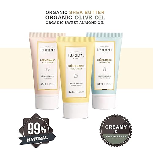 Miniatura 3 de Fer à Cheval - Juego de crema de manos perfumada hidratante, crema de manos cremosa de tamaño de viaje, loción orgánica de manteca de karité para