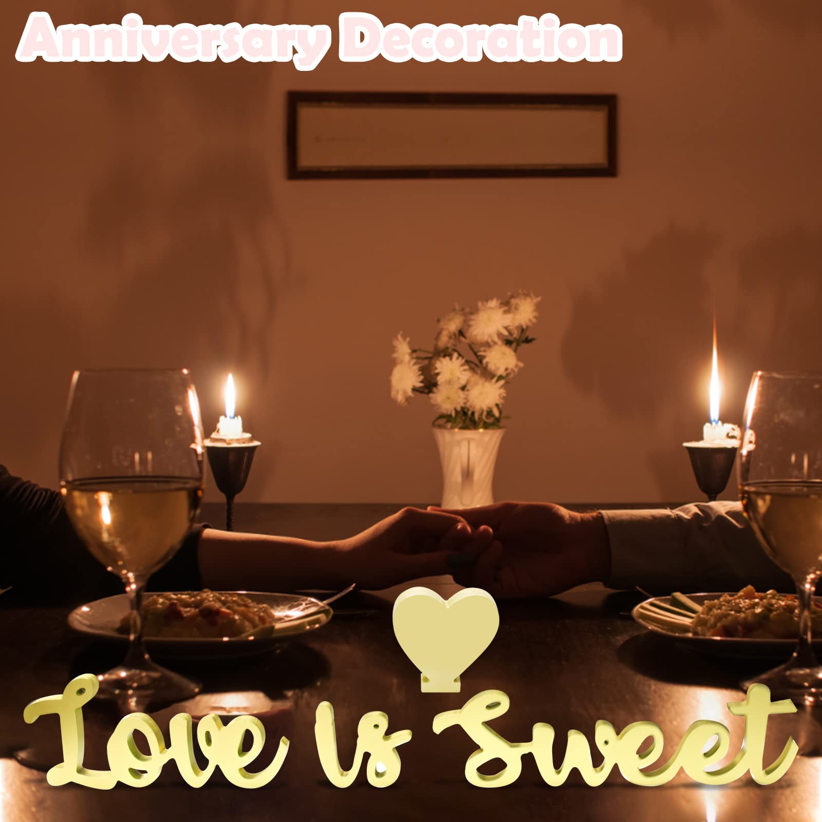Cartello Decorativo In Legno LOVE – Rustico, 12,7x12,7 Cm, Per Tavolo, Mensola, Regalo Romantico Per Matrimoni E Anniversari