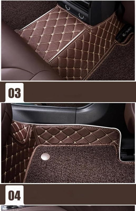 Image of 7D Premium Leatherette Car Foot Mat| Luxurious & Elegant Look | 100% Waterproof and Dust Proof | Custom Fitted 7D Car Floor Tray Mat for Mahindra XEV 9e 2026 (Coffee)