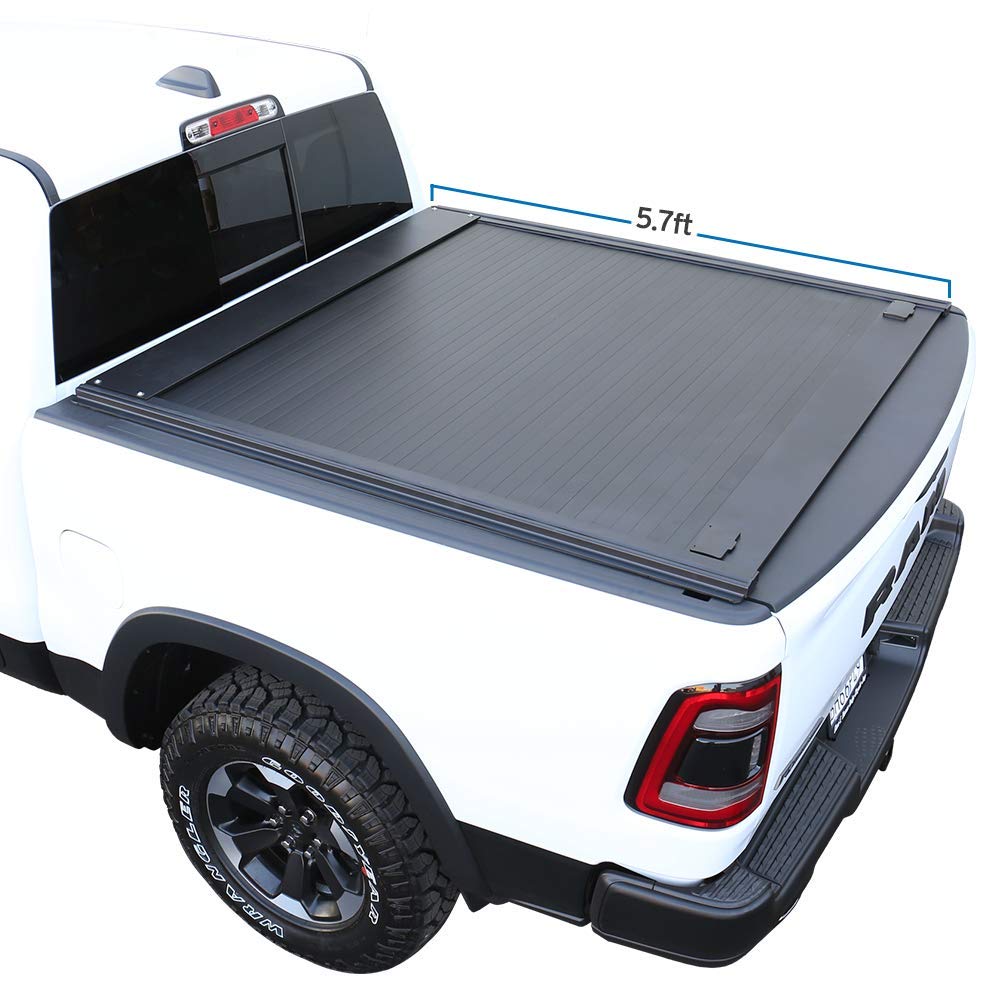 Syneticusa Aluminum Retractable Tonneau Cover for 2019-2021 Ram 1500 5.7ft Short Truck Bed Low Profile Waterproof