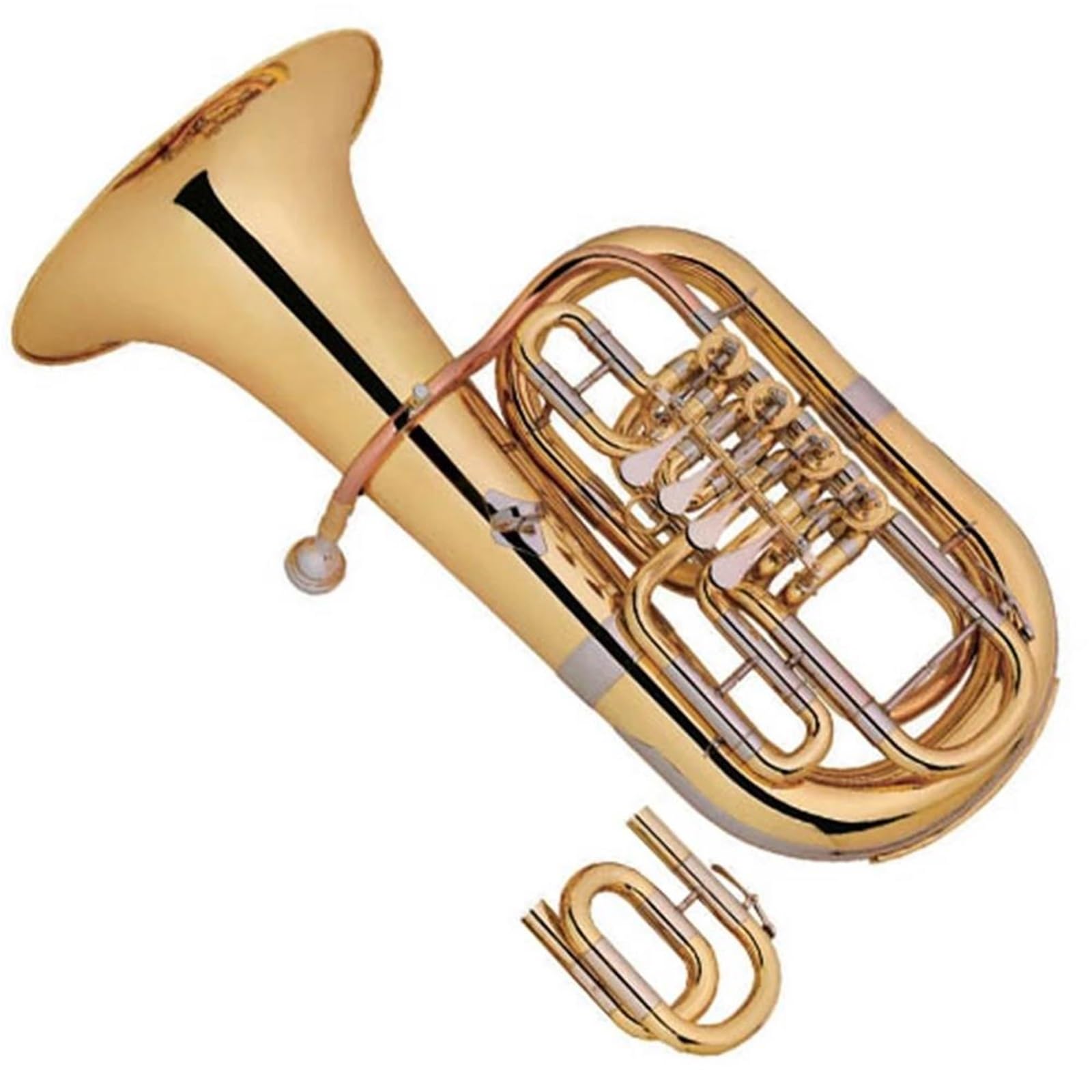 Eufonium Instrumenty Muzyczne Złoty Lakier Obrotowy Euphonium 4 VALVE Ton C/Bb Odpowiedni Dla Dorosłych Początkujących Profesjonalne Wykonanie