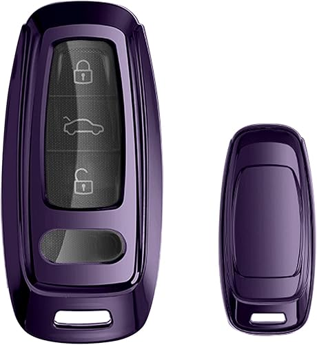 Miniatura 1 de Xotic Tech - Funda para llavero compatible con Audi A4 A5 A3 A6 A7 A8 Smart Key Entry Key, Púrpura, Tpu