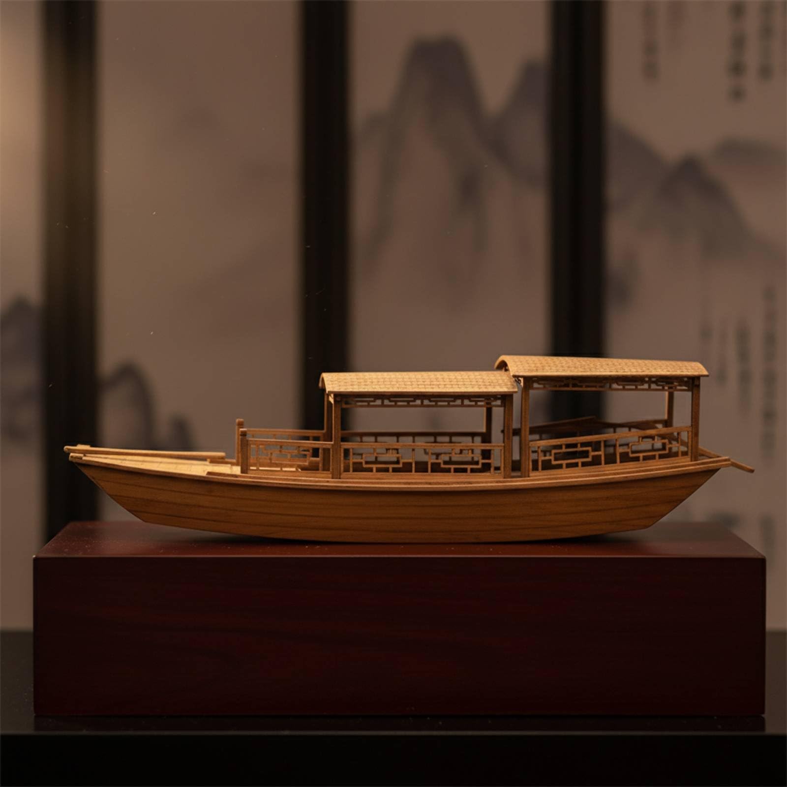 LeeQinersw Modellino Barca Tradizionale Cinese Kit Barca in Legno Barca Peschereccio Scafo Legno Nave Fluviale Storica con Linee Armoniose E, A Fishing Boat