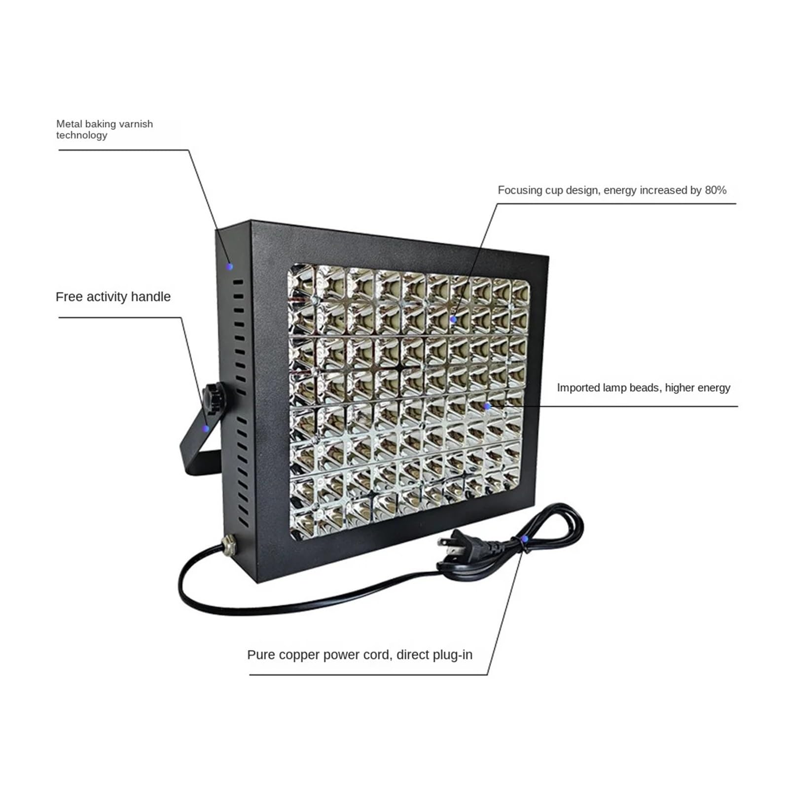 Luz LED UV, Lámpara de curado por luz ultravioleta de resina enfriada por aire de 365 nm, 405 nm y 395 nm con detección fluorescente, pegamento sin sombras, aceite verde y resina para uñas de gel UV y