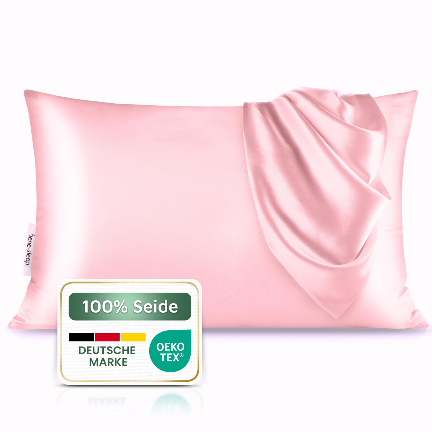 Federa Per Cuscino In Seta Di Gelso 100% - 22 Momme, Certificata Oeko-TEX, Ipoallergenica, Antirughe E Anticrespo (Rosa, 40x40 Cm Circa)