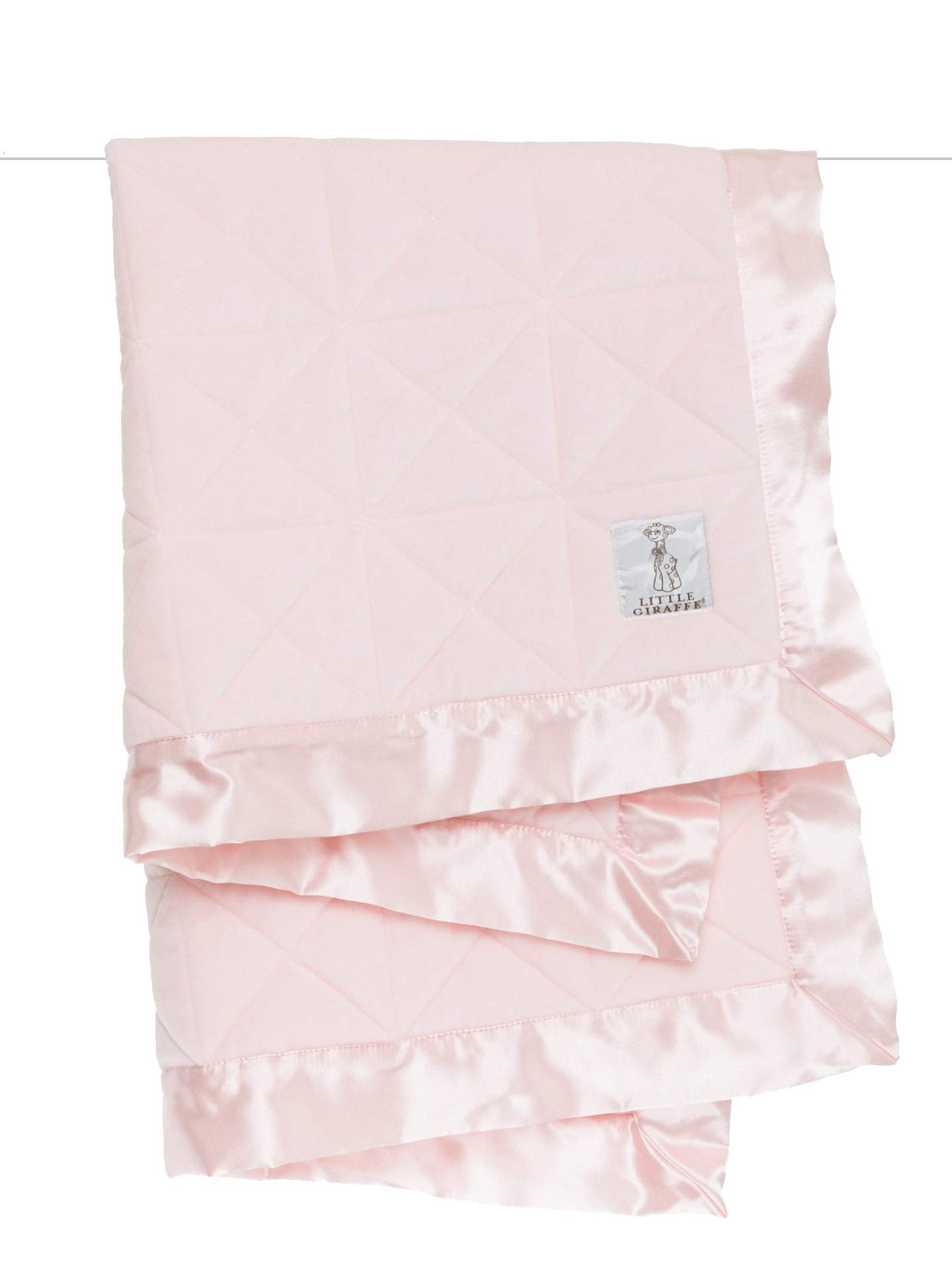 Little Giraffe Bliss Cross Quilted Blanket, Pink, 29 Inch x 35 Inch