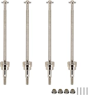 RCAWD CVD Driveshafts for 1/10 Redcat Tornado EPX PRO Upgrades & HSP Parts Model #94105, 94106 Off Road Buggy, Front and Rear Axle Shaft 1/10 Silver