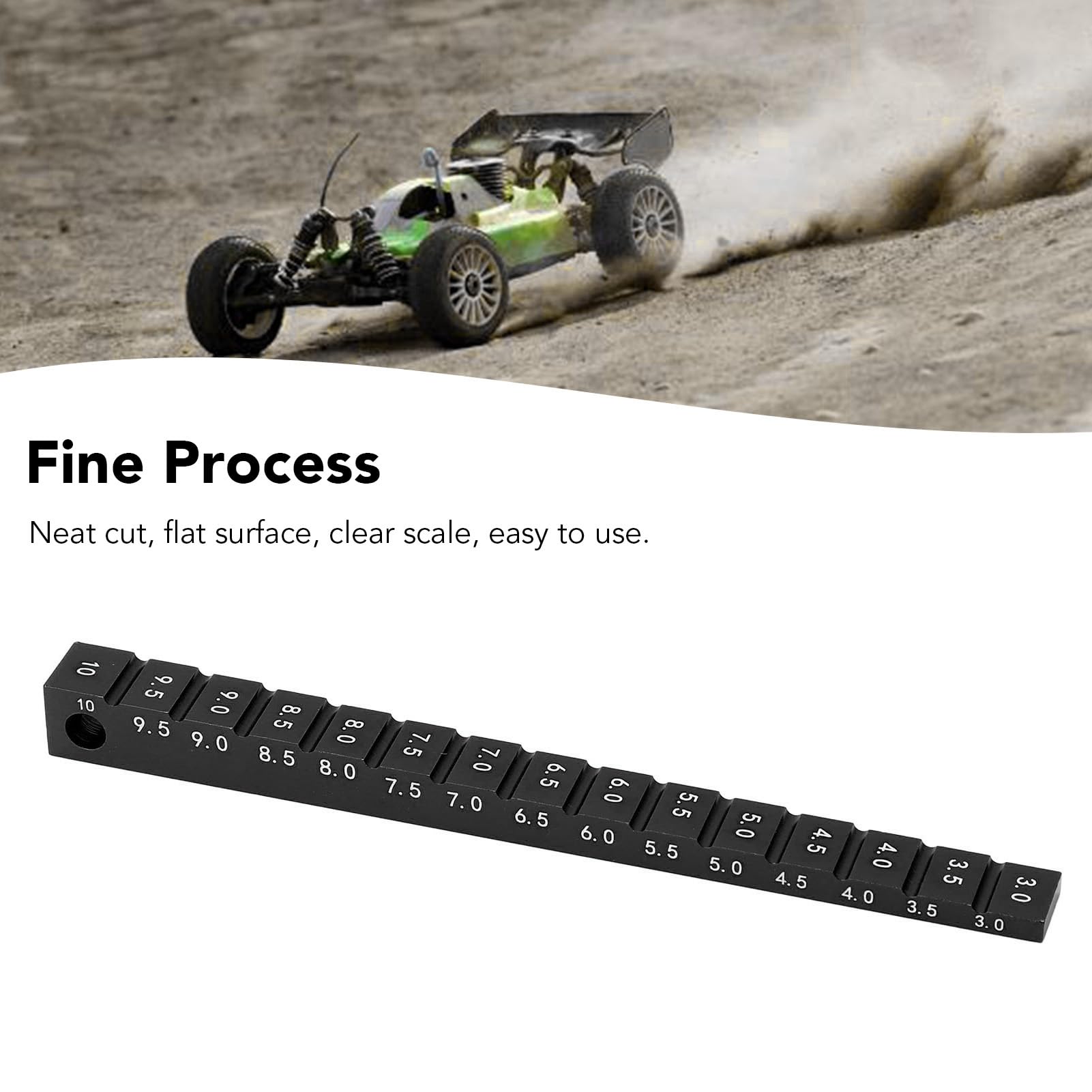 Misuratore di Altezza di Marcia in Lega di Alluminio da 3-10 mm per Accessori per misuratori di deriva per Auto da 1/10 Rc (Nero)