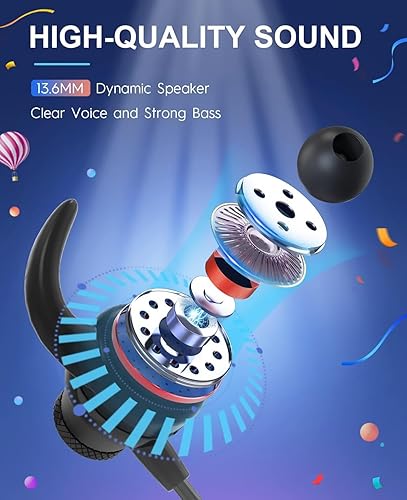 Miniatura 4 de Auriculares inalámbricos, TECNO B1 Bluetooth 5.0 IPX5 impermeable, 500 horas de tiempo de espera, 38 horas de reproducción, Bass+ HD estéreo,