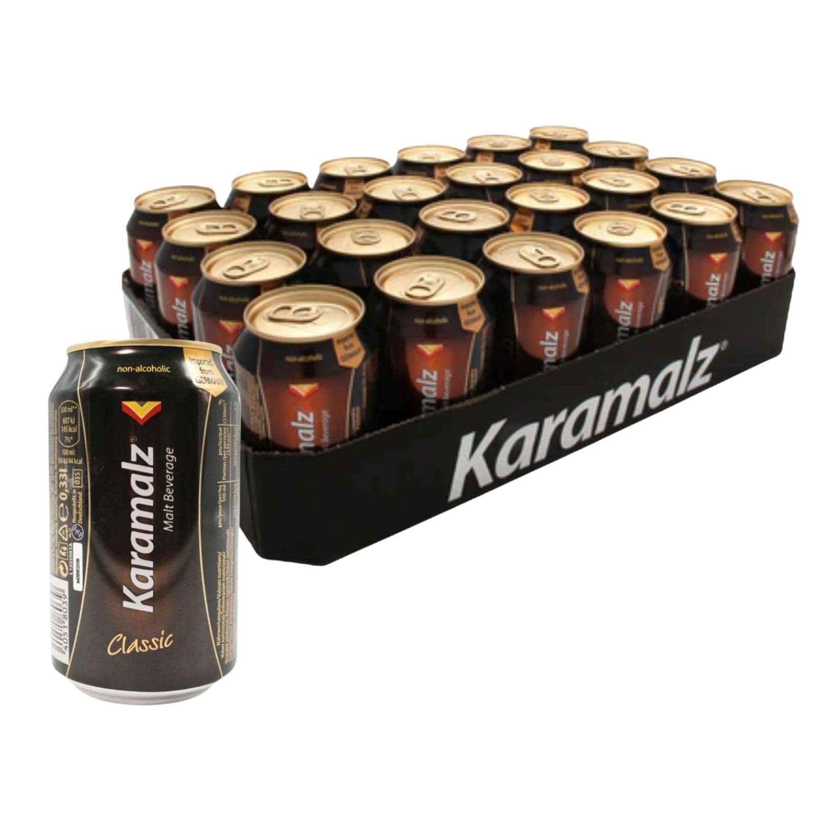 Karamalz Bevanda Analcolica al Malto Confezione da 24 x 330 ml – Bevanda Rinfrescante con Estratto di Malto Storica Ricetta Tradizionale Tedesca, Gusto Caramellato Intenso Dissetante
