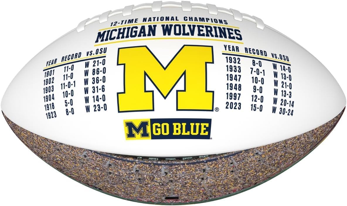 NIKCO SPORTS Michigan Wolverines Ohio State Rivalry Football | Limited Edition of 2,025 | 12-Time National Champions | The Game Collectible Gift Championship Memorabilia Certificate of Authenticity