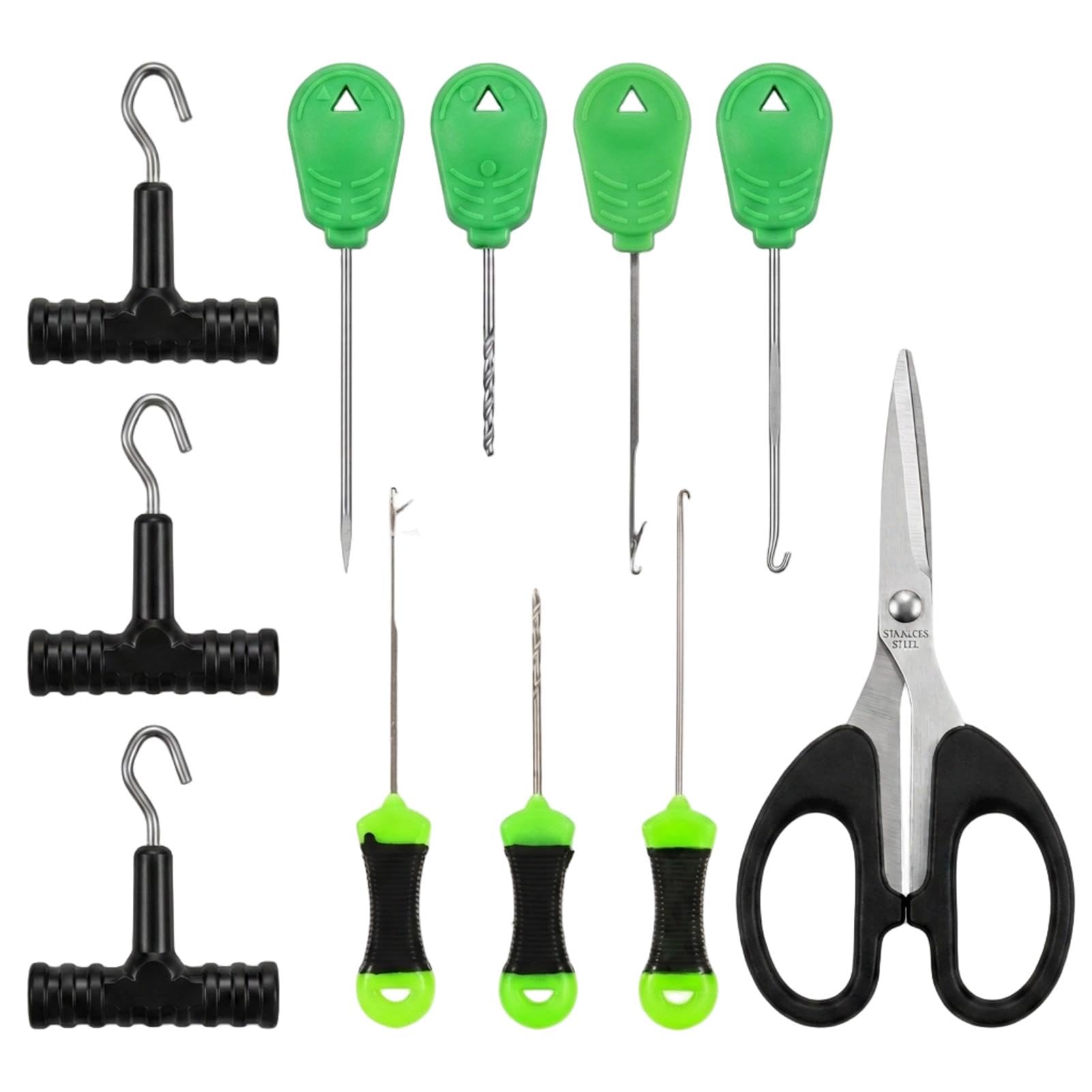 Honeyone Baiting Needle Set, 11 Pcs Carp Fishing Rig Tool Kit with Scissors