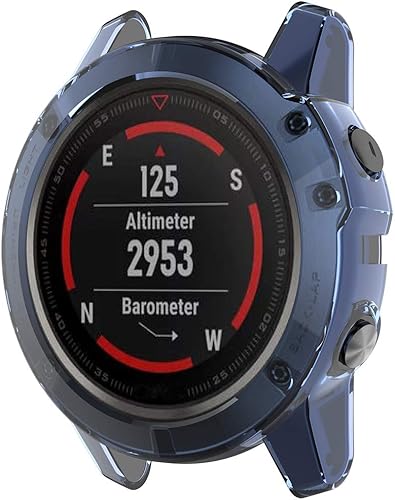 Miniatura 6 de Paquete de 2 fundas de reloj compatibles con Garmin Fenix 5X5X Plus, ultrafinas y suaves de silicona TPU con borde de parachoques, resistente a los