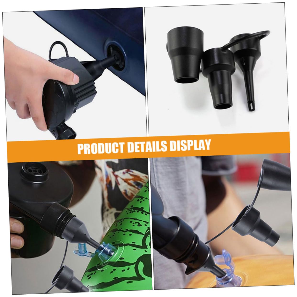 BESPORTBLE Luftpumpendüse Elektrische Pumpe Tankpumpe Aufblasbares Aufblasbares Bett Düse Luftpumpenverlängerung Wiederaufladbare Luftbettpumpe Luftgebläsepumpen Schwarz