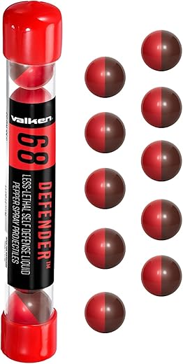 Valken Defender 68 Caliber Pepper Spray Projectiles Non-Lethal Self Defense - 10% OC