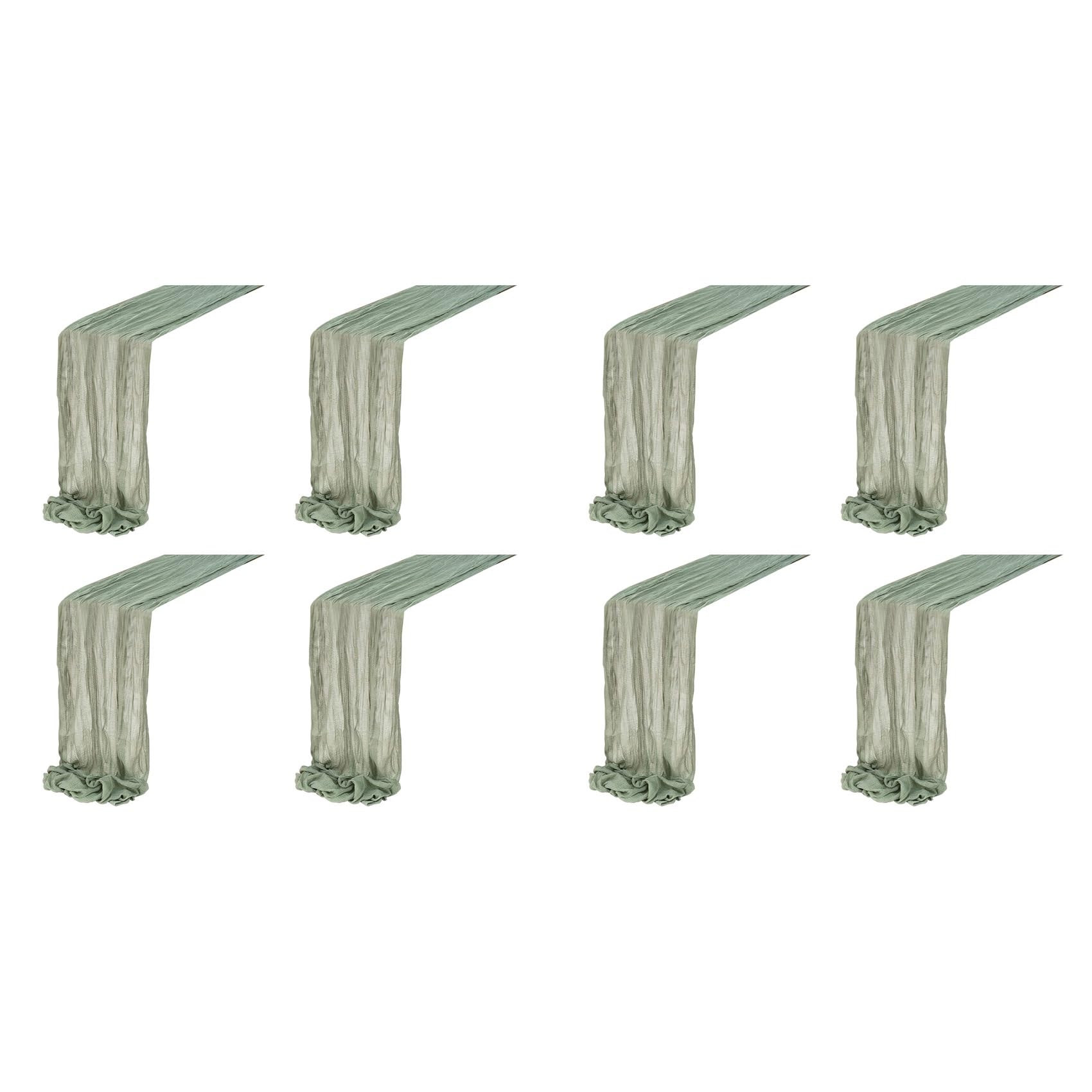 Hndhbfgrt Cheesecloth Table Runner Boho Gauze Cheese Cloth Table Runner Rustic Sheer Runner Long for Wedding Green 8Pcs