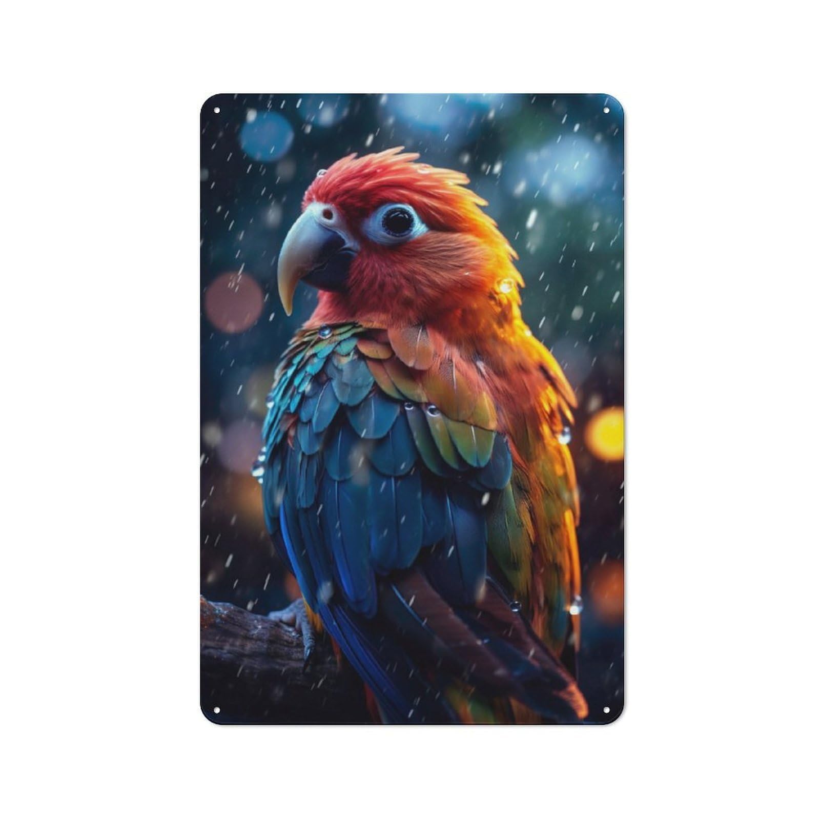 Everyday Epic Rainy Lovebird Metal Gift Sign 30x20cm, Room Wall Plaque for Home, Shop, Pub Or Studio Wall