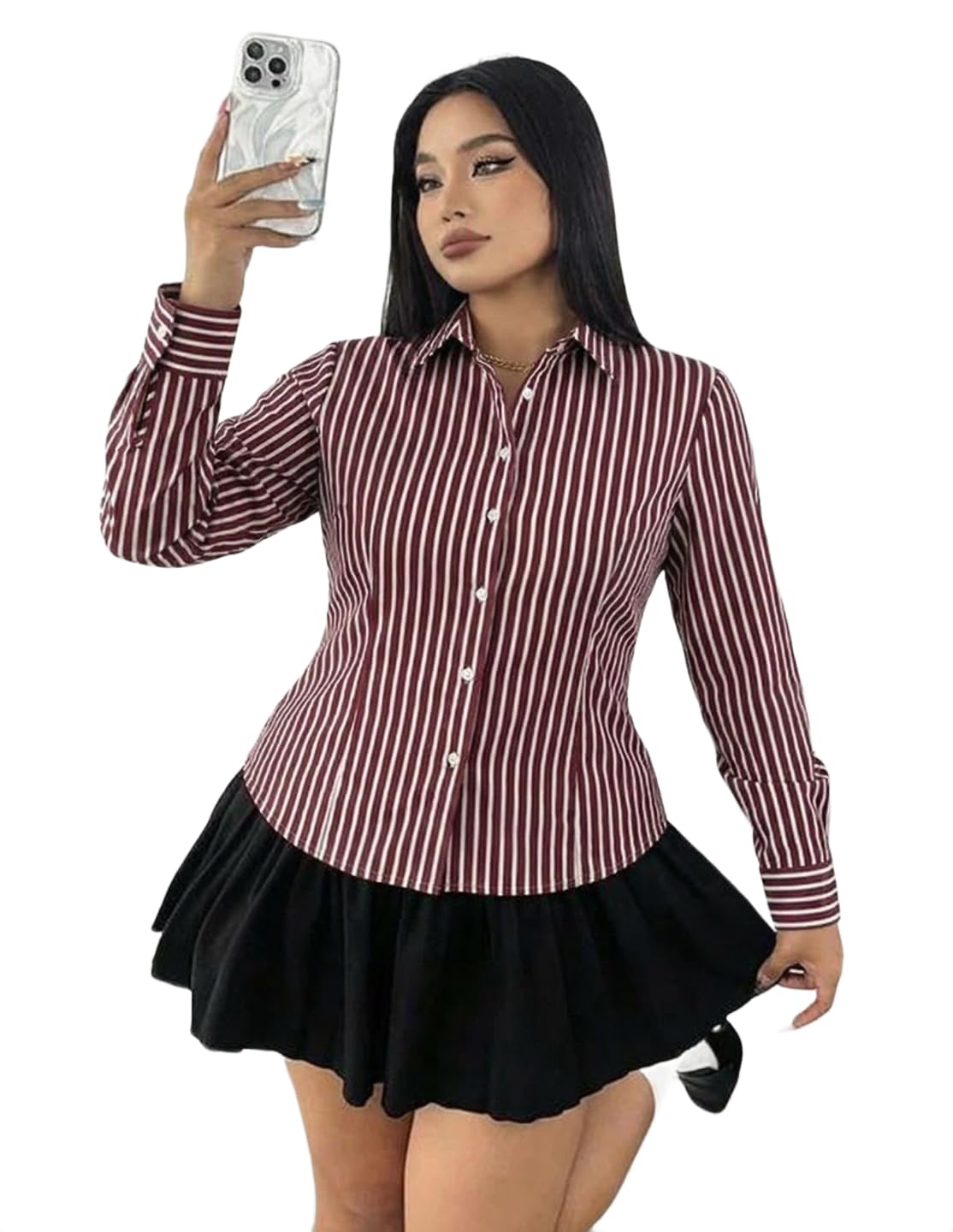 perfect productions Women Maroon Corset Back Shirt|Plus Size Shirt-picture-45