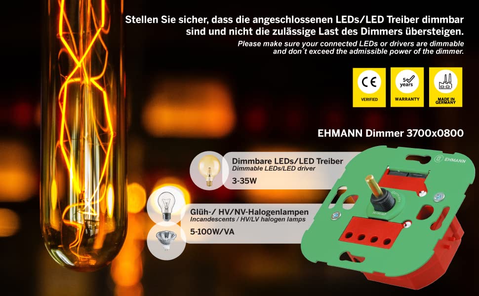 Variateur electronique EHMANN anti-scintillement pour ampoule LED - 3