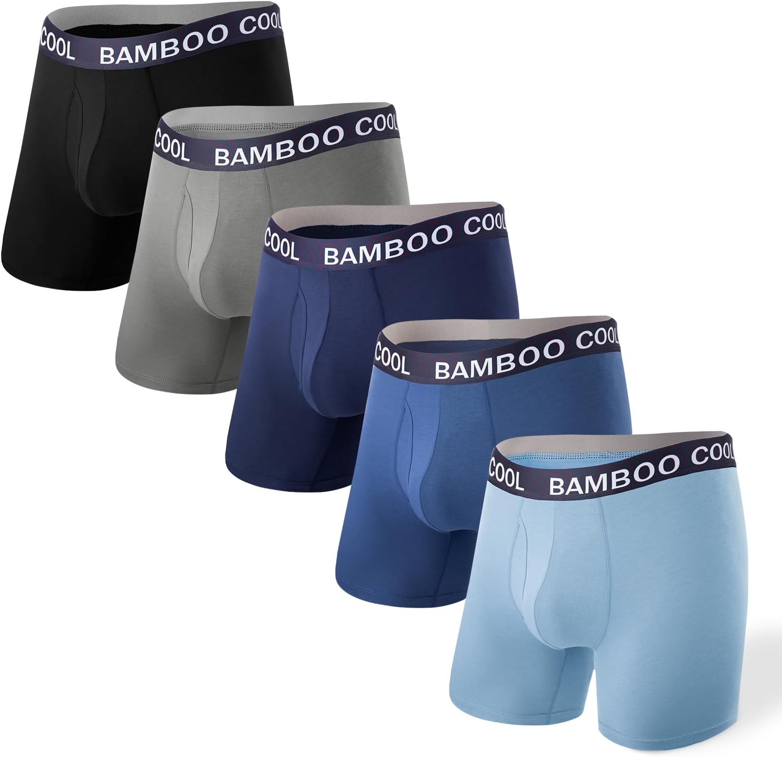 BAMBOO COOLMen's Underwear Soft Breathable Moisture-Wicking Boxer Briefs Performance