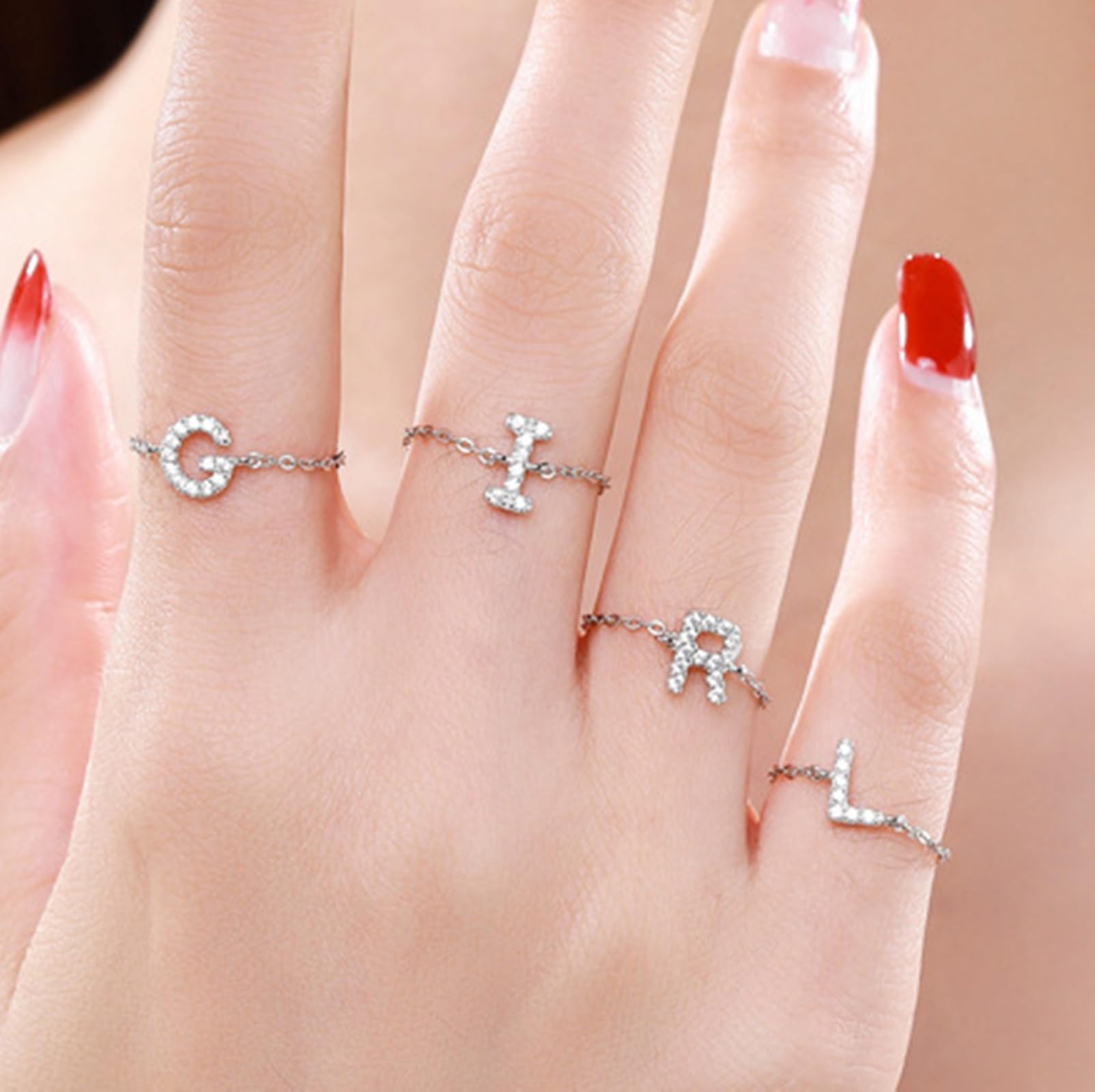 Anillos de boda de oro blanco, alianzas de oro auténtico, anillos de compromiso ajustables con diamantes para mujer