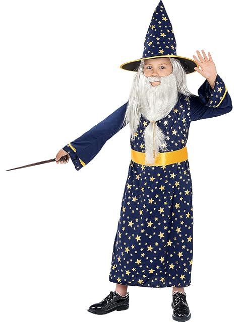 Funidelia - Disfraz de Mago Merlín para niño Brujas, Magos, Halloween, Terror