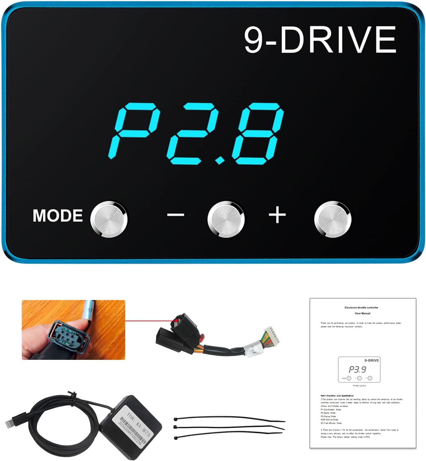 JINKEY Throttle Response Controller, 9 Drive Throttle Controller 9 Mode Electronic Racing Accelerator for BMW 2002-up,for MINI COOPER 2002+, COOPER COUNTRYMAN 2010+ FOR HYUNDAI FOR LAND ROVER