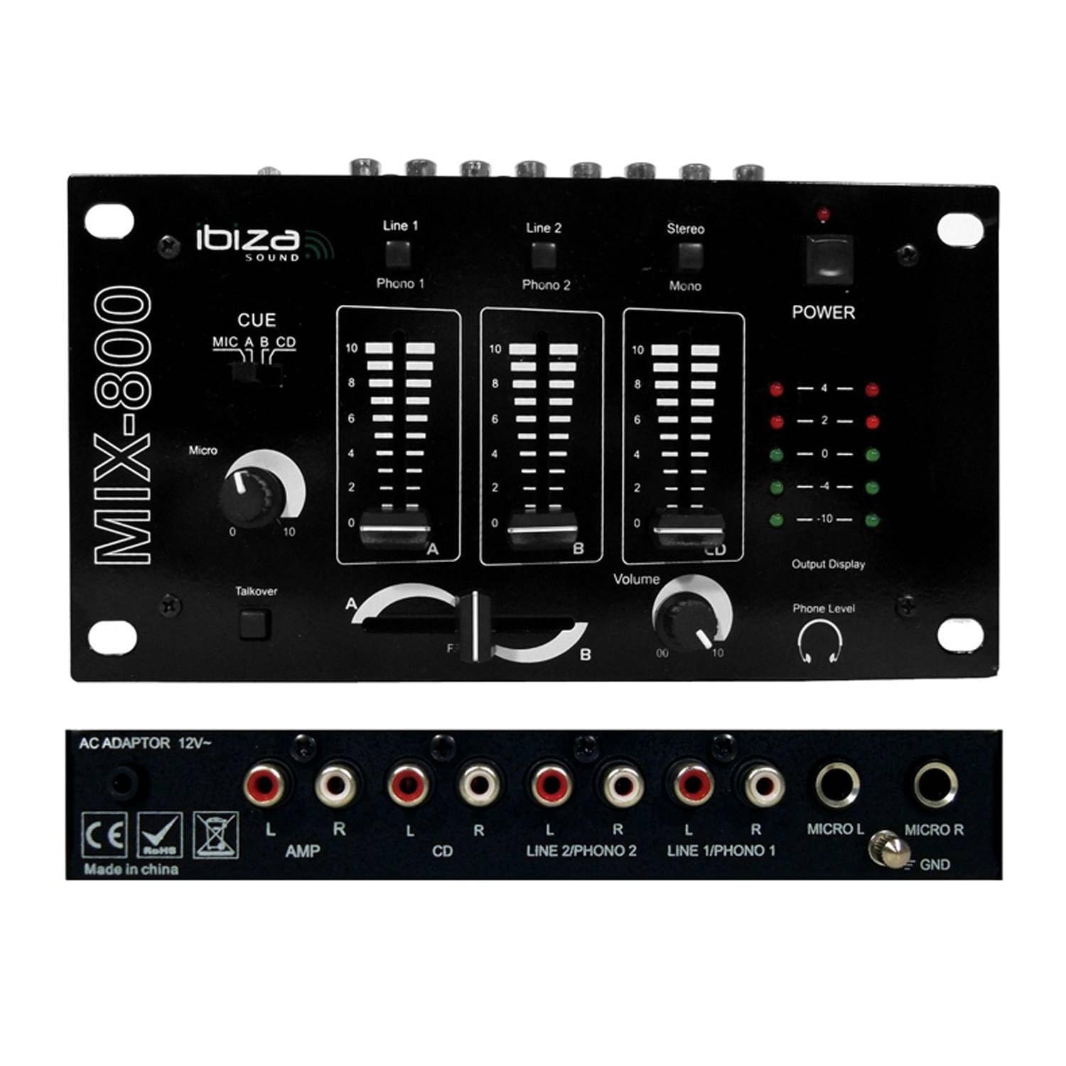 Amplificateur sono 2 x 1000W MY DEEJAY AX-2000 MyDj + table de mixage Dj SONO MIX800 Ibiza
