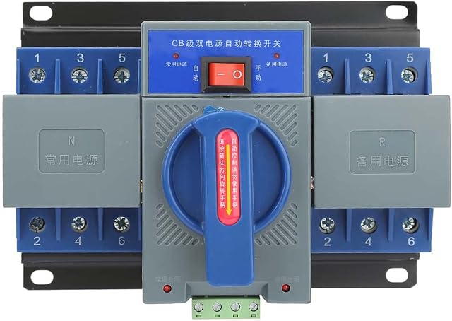 Dual Power Automatic Transfer Switch AC 400V 3P 63A CB Automatic Changeover Toggle Switch Double Transfer Switch for Municipal Electricity, UPS, Inverter, Solar