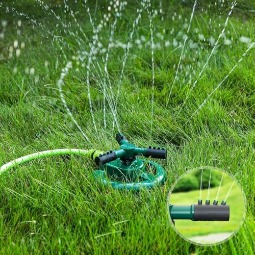 Image of Automatic 360 Rotating Adjustable 3 Arm Lawn Water Sprinkler for Watering Garden Plants /Hose Irrigation Yard Water Sprayer (Sprinkler Pack 2)