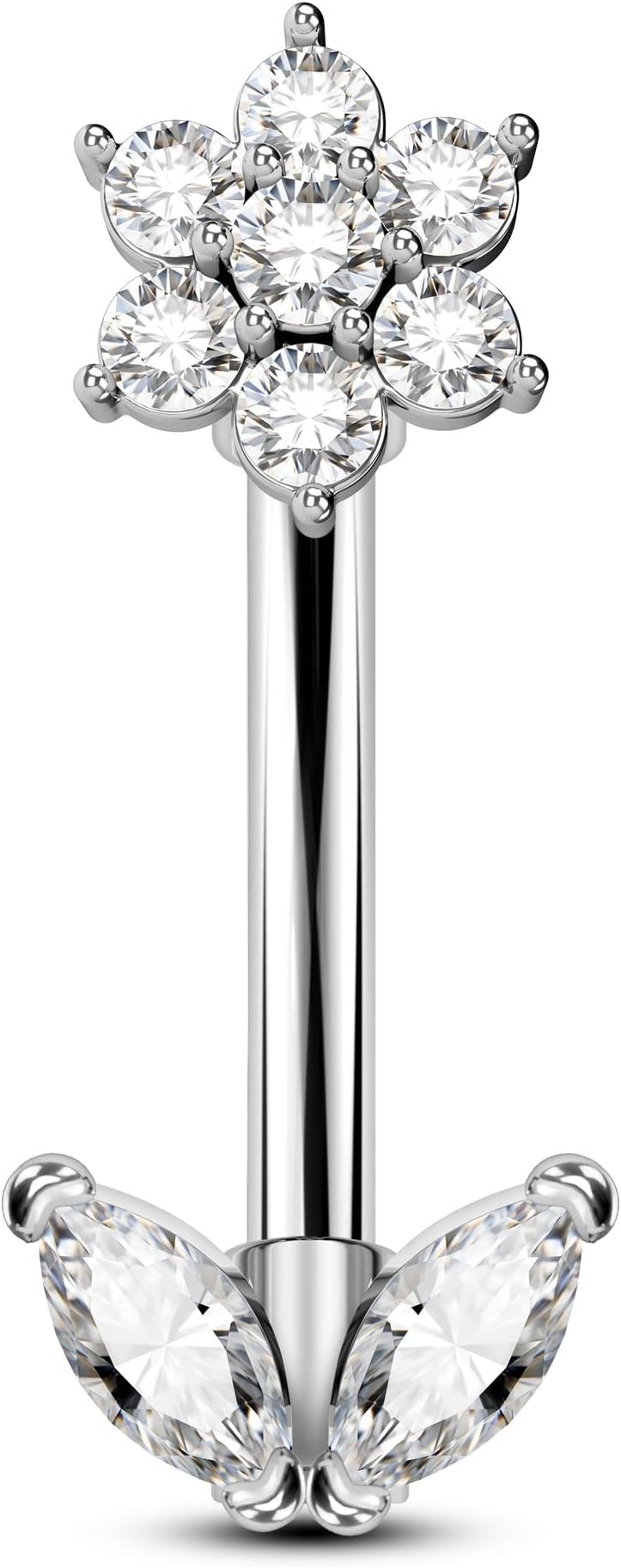 16G Rook Piercing Jewellery Daith Helix Earring Cartilage Clear CZ Eyebrow Vertical Labret Lip Bars Conch Ring Silver Curved Barbell 316L Surgical Steel Tragus Women Gift