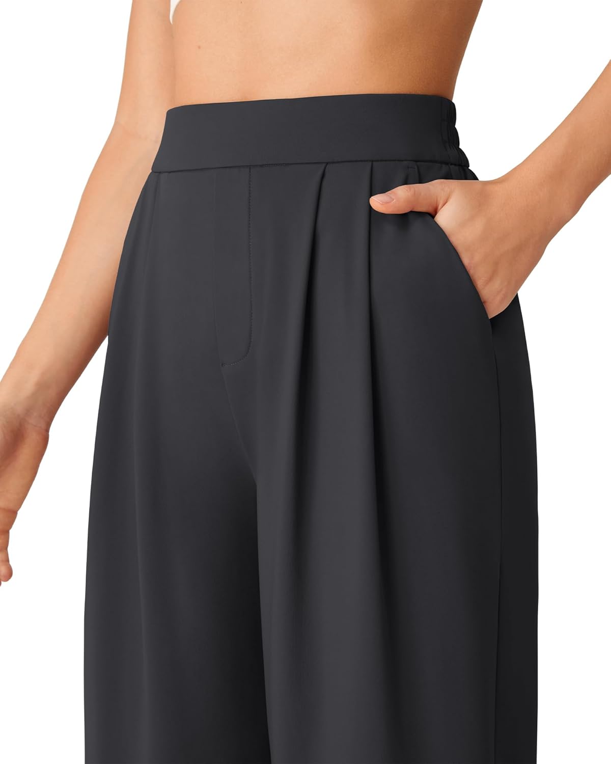 G4Free ShiftReady Capri Pants for Women 18'' - Elastic Waist Pull On Wide Leg Pants Casual Pants-Travel Dress Work Summer - Image 9