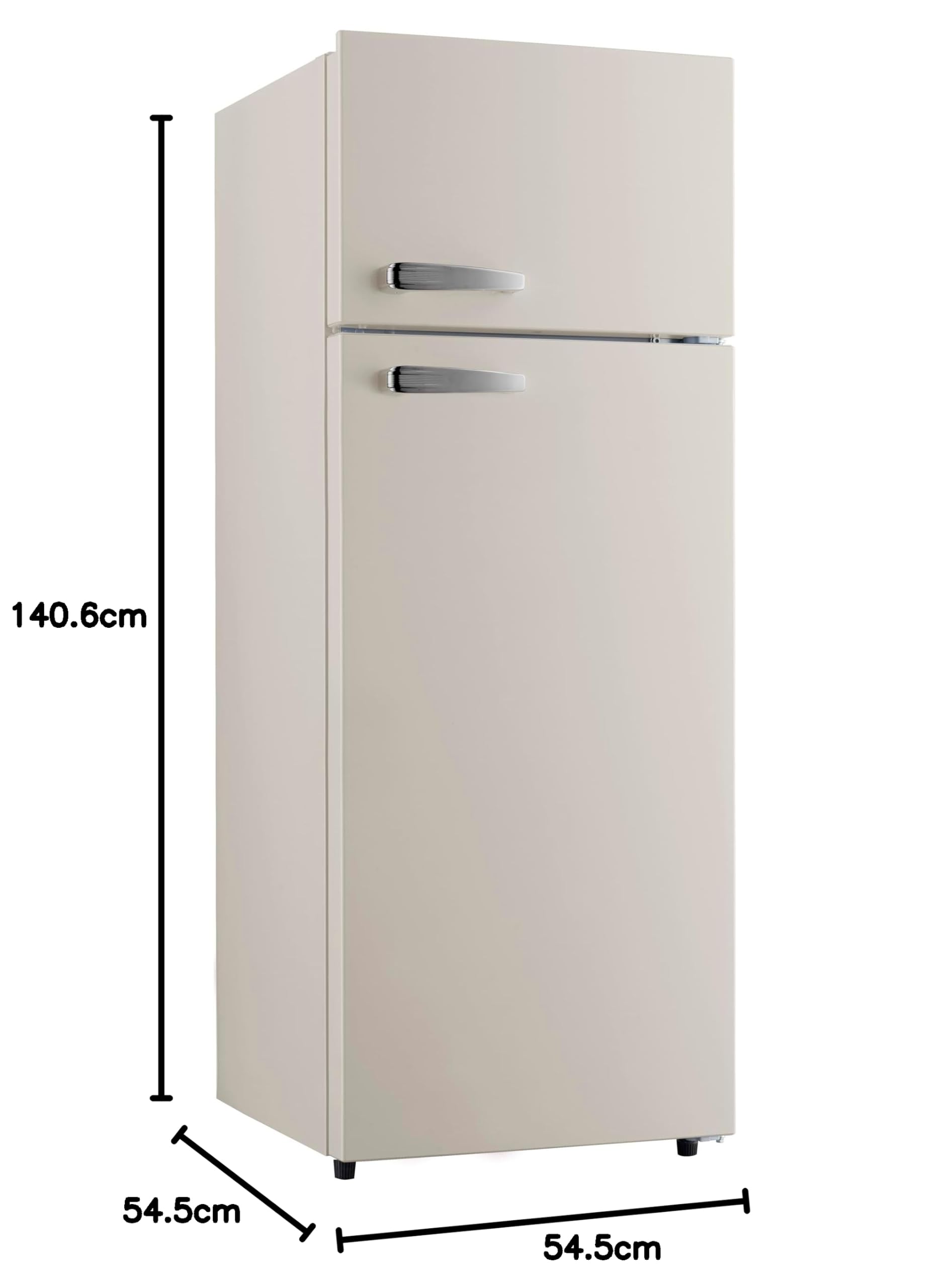 PKM GK210-2 CR Retro Kühl-Gefrierkombination | Creme | 208 L | 145 cm | 48 Liter 4 Sterne Gefrierfach | 41 dB | Freistehend
