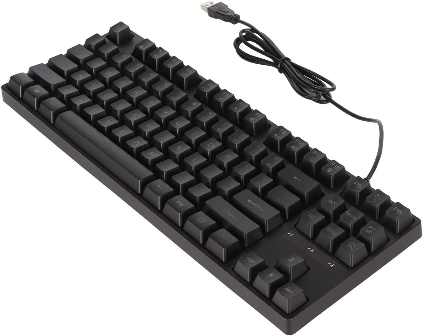 Cryfokt Mechanical Keyboard, USB Wired Keyboard Black 87 Keys for Computer