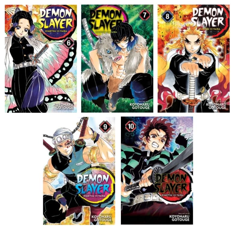 Demon Slayer: Kimetsu no Yaiba Manga Series 5-Book Collection Set II (Vol.6 to Vol.10) - Epic Taisho‑Era Adventure, Family Bond & Demonic Battles Continuous      Paperback – June 9, 2025