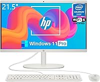 Vista 9 de HP 22-dd0032 Computadora de escritorio todo en uno, pantalla de microborde Full HD de 21.5 pulgadas, procesador AMD Ryzen 3, gráficos AMD Radeon, 8