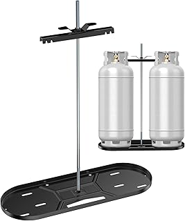 Skyflame Steel RV Dual Propane Tank Mounting Rack for 40 lbs Tanks, Double Gas
