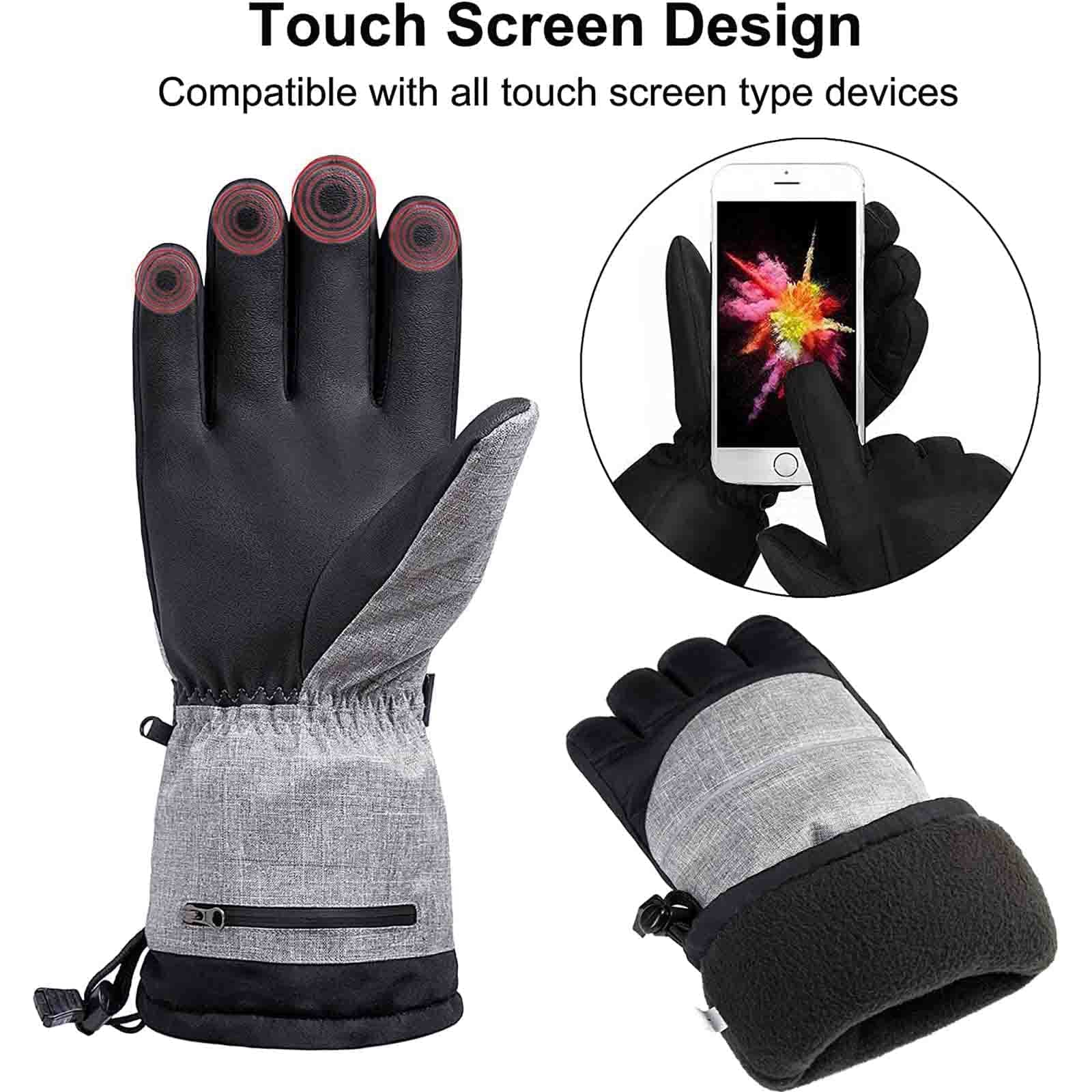 Guantes térmicos eléctricos Guantes térmicos de batería Pantalla táctil Guantes de Mano cálidos de Invierno para Mujeres y Hombres Senderismo Esquí Motocicleta Ciclismo