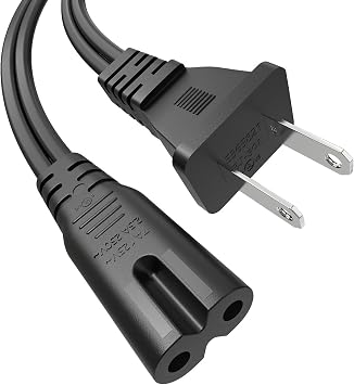6Ft AC 2 Prong Power Cord Compatible with Sony PS5 PS4 PS3 Slim PlayStation 5 4 3, Xbox Series X/S, Xbox One X/S, TV, Speaker, Printer, JBL Universal C7 Power Cord UL Listed Replacement Cable